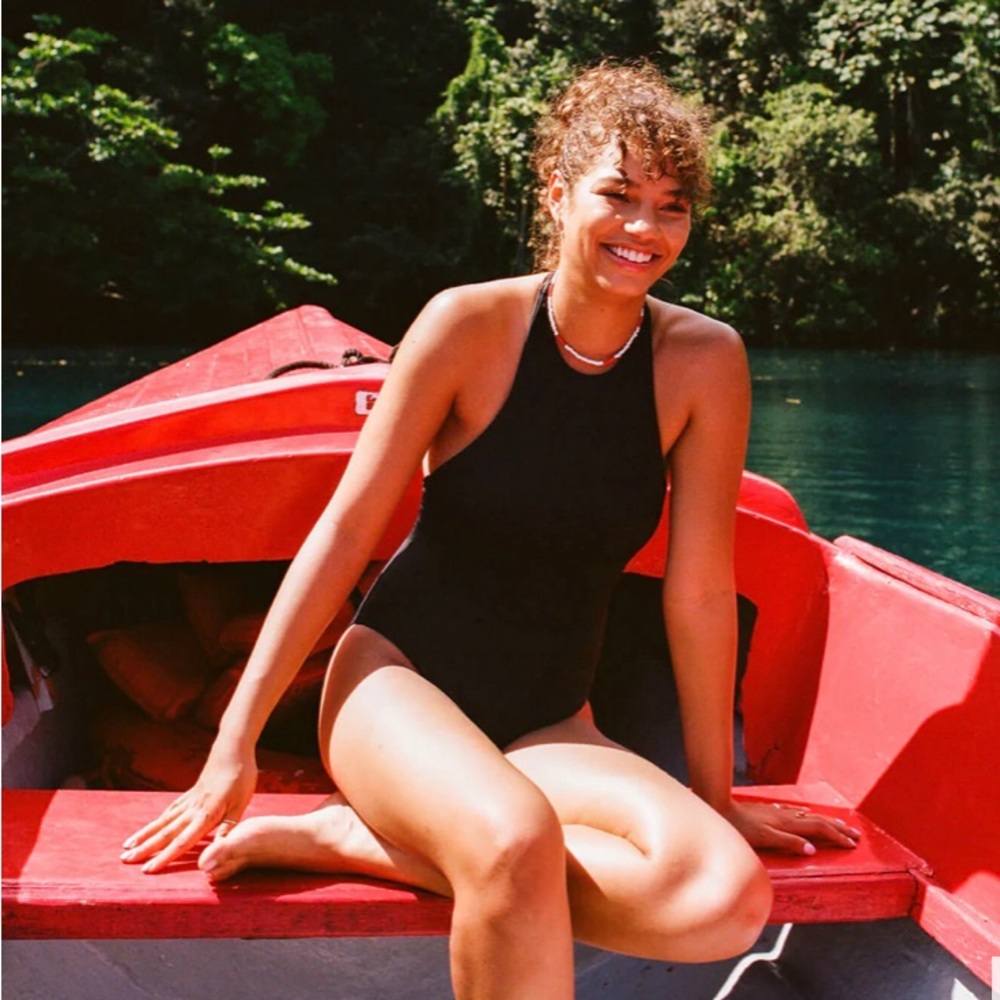 Andie Black The Luzon Eco Nylon One Piece Swimsuit L
